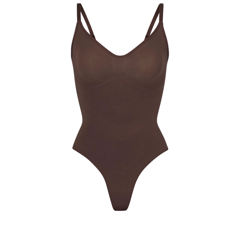 Seamless Brown Thong Bodysuit